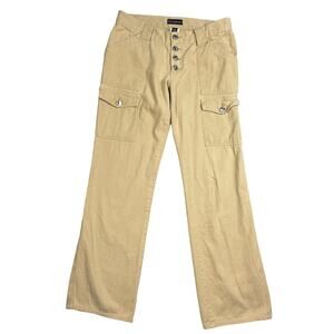 Vintage Y2K Bebe Womens Size 4 Tan Cargo Button Fly Pants